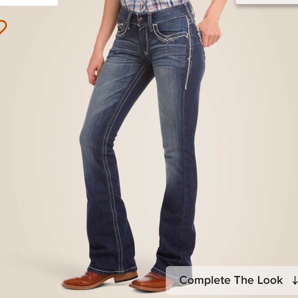 Ariat R.E.A.L Entwined Mid-Rise Bootcut Jeans - Picture 2 of 15